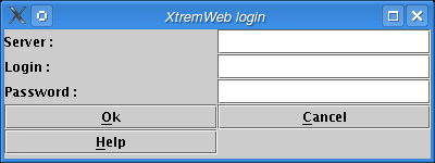 The login dialog